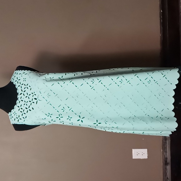 J Crew Mint Green Eyelet Dress w Lazer Cut outs and Built in Slip Size 4 NWT - Picture 1 of 12